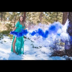 Teal Boho Romper with Skirt Overlay